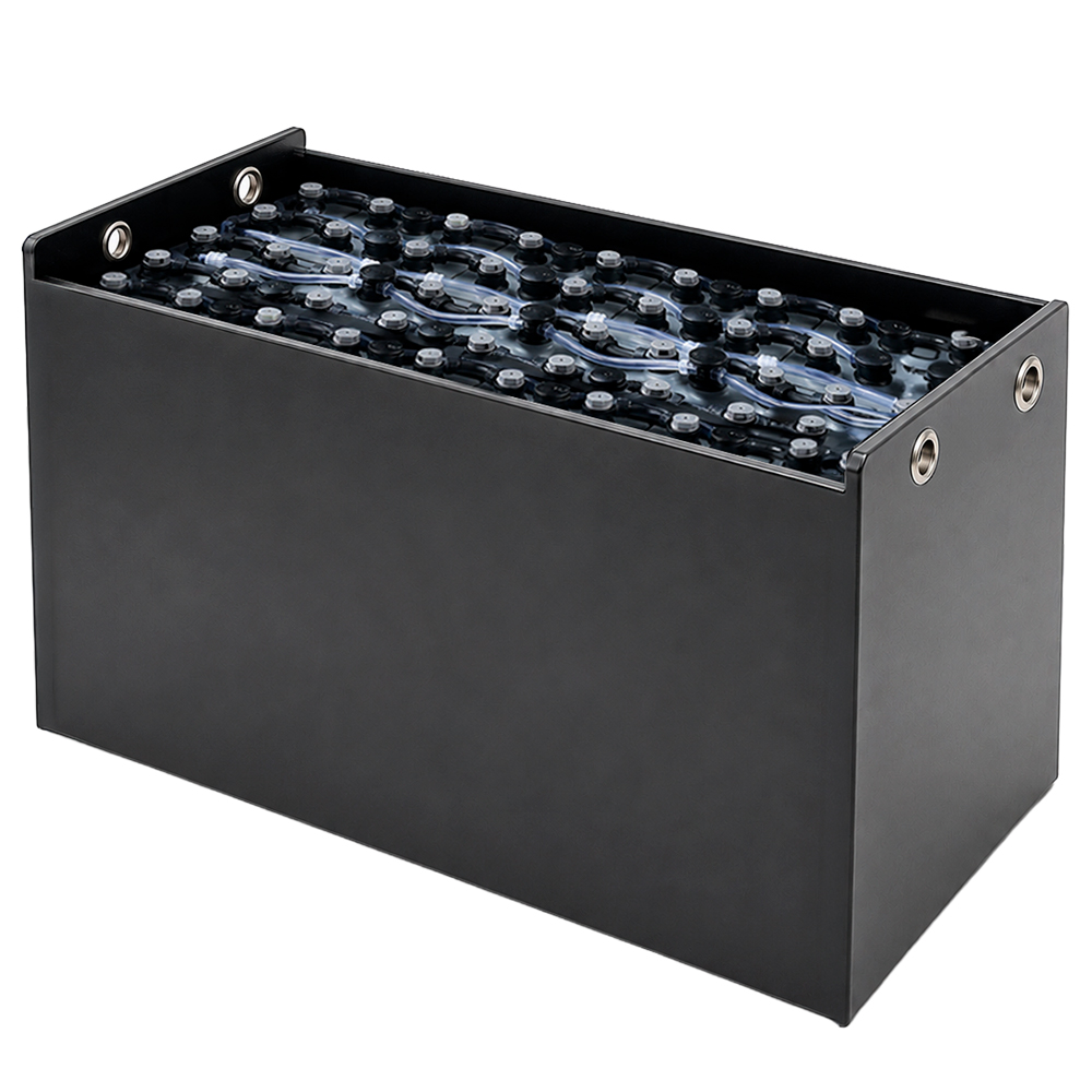 Gabelstaplerbatterie 48V 6PZS 750Ah (DIN-B) – technische Zeichnung mit Abmessungen